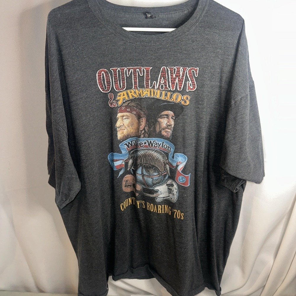 Waylon & Willie Outlaws & Armadillos Country Hall Of Fame Anvil Brand 3XL Shirt